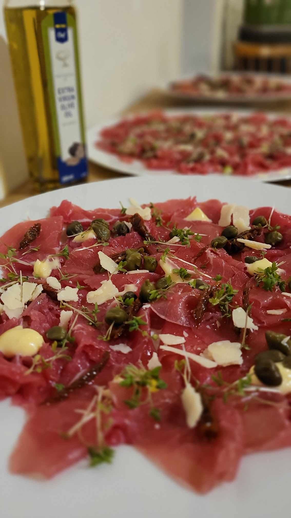 Hovězí carpaccio — ukázka z degustačního menu